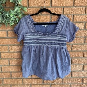 Hayden Embroidered Smocked Top